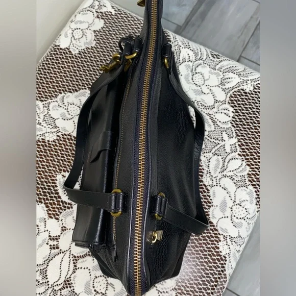 Fossil Kinley Cowhide Black Pebbled Leather Shopper Bag - Picture 14 of 16